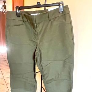 NWT LOFT The Riviera Cropped Pant; Size 8; Green